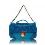 Fashion Shining Turnlock Satchel Bag "Blue"