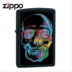 Zippo Skull w/ Colorful Abstract Paint 28042