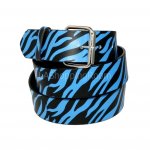 Blue Zebra Faux Leather Belt