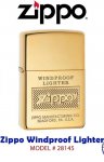 Zippo Windproof Lighter' High Polish Brass Etched Lighter