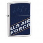 Zippo Lighter - Blue US Air Force Brushed Chrome 24827