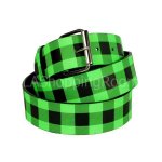 Green Checker Faux Leather Belt