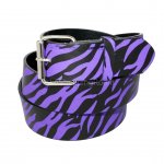Purple Zebra Faux Leather Belt