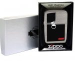 Zippo Lighter 28326 Zipped Logo 1941 Replica Brushed Black Ice