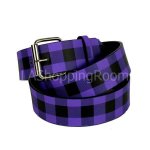Purple Checker Faux Leather Belt