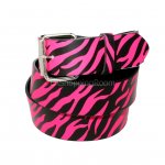Pink Zebra Faux Leather Belt