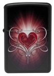 Zippo Lighter 28043 Love Heart Black Matte Classic