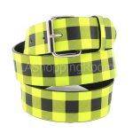 Yellow Checker Faux Leather Belt
