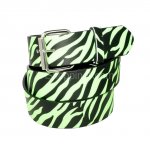 Green Zebra Faux Leather Belt
