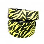 Yellow Zebra Faux Leather Belt