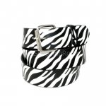 White Zebra Faux Leather Belt