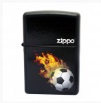 Zippo lighter 28302 soccer ball in flames black