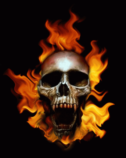 B001 Fire Skull - Click Image to Close